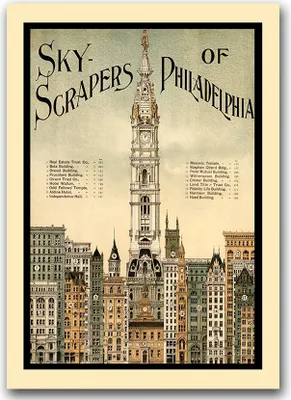 Produktbild von Poster - Canvas - Leinwand - 59,4 cm x 84,1 cm - Fotoposter - Leinwandkunst - Philadelphia Wolkenkratzer