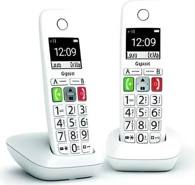 Image de Téléphone Fixe sans Fil GIGASET E290 Duo, Blanc, Grand écran, Larges touches, Audio Boost