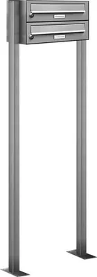 Produktbild von 2er Edelstahl Standbriefkasten Anlage Freistehend