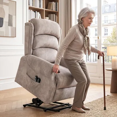 Produktbild von HOMCOM Fernsehsessel, TV-Sessel mit Aufstehhilfe, Vibrationsmassage, Wärme