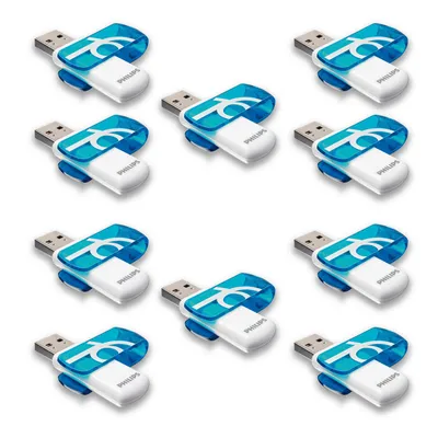 Productafbeelding van Philips USB-stick 16 GB USB 2.0 Vivid Edition Ocean Blue 10 stuks