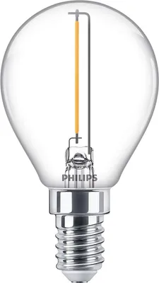 Produktbild von Philips Filament-Kerzenlampe, transparent 15W P45 E14, 1,4 W, 15 W, E14, 136 lm, 15000 h, Warmweiß