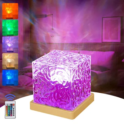 Galaxie-Projektor, Würfeldesign, 360° Licht, LED, Acryl/Holz