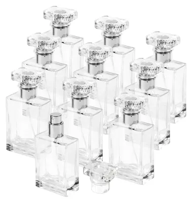 Image de Lot de 10 flacons de parfum transparents, réutilisables, de 1 oz