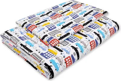 Image de Bobono literie pour enfants 120x90cm - voitures colorées avec rembourrage