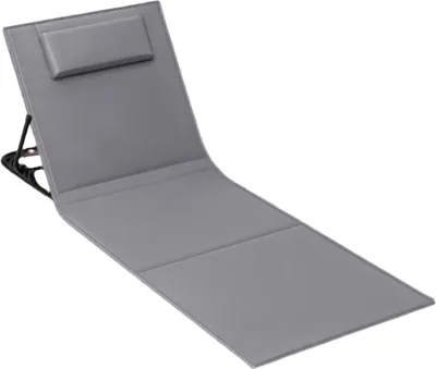 Produktbild von Rootz Beach Lounger - Campingstuhl - Sonnenliege - Langlebiger verzinkter Stahl - 158cm x 55cm - Leicht und faltbar