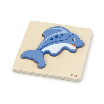 Obrázok produktu pre VIGA Prvé detské drevené puzzle Delfín