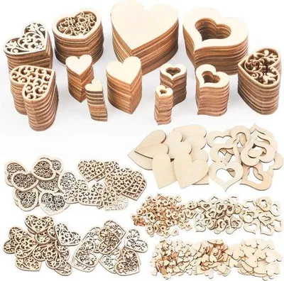 Produktbild von Houten Dekorationsräder 500 Stück - Holzschijven für Dekoration - Basteln Selbstmachen - Tischdeko für Hochzeit Weihnachten Geburtstag Taufe Valentinstag