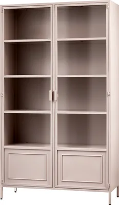 Produktbild von WOOOD Ronja Vitrinenschrank XL aus Metall, 189x110x43cm, Rosa