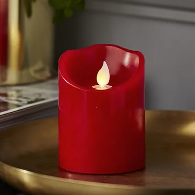 Zdjęcie produktu dla Świeca Led woskowa M-TWINKLE czerwona 10cm ruchomy płomyk