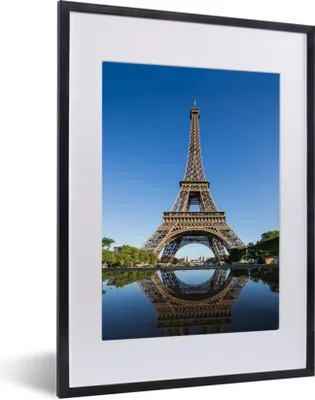 Produktbild von MuchoWow® MuchoWow® Gerahmtes Poster Originalfoto des Eiffelturms in Paris 30x40 cm - Poster mit zchwarzem Bilderrahmen - Wandposter Schlafzimmer