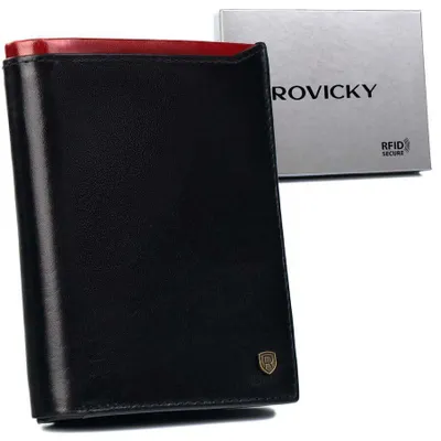 Obrázek produktu pro Rovicky pánská kožená peněženka RFID černá 12,5x10 cm