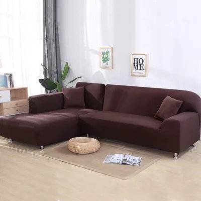Produktbild von ele ELEOPTION 2 pcs 3 Sitzer Sofahussen Sofabezug Stretch elastische Sofahusse Sofa Abdeckung 170-220cm, Dunkelbraun
