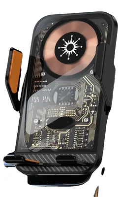 Obrázek produktu pro Bezdrátová nabíječka do auta, 15 W rychlé nabíjení, otočná o 360°, C10, černá