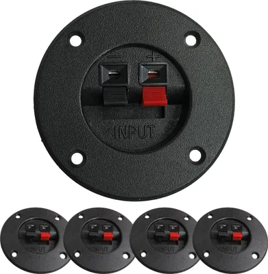 Produktbild von 4x Lautsprecher Anschluss Terminal Set Rund Boxen Klemmleiste Lötkontakte 65mm