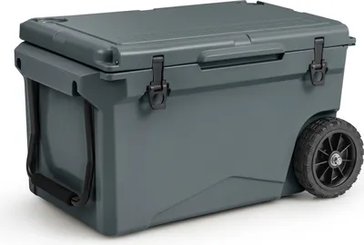Produktbild von GOPLUS 71L Kühlbox, Isolierbox tragbar mit Griff, Rollen & Flaschenöffner, große Thermobox Coolbox ohne Strom für Essen und Getränke, Outdoor für Camping Grillen Picknick