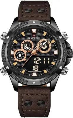 Zdjęcie produktu dla Zegarek NAVIFORCE Karson - Elegancki Ciemnobrązowy Zegarek Męski KP29535