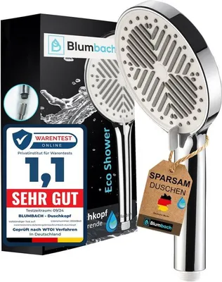 Produktbild von Wassersparende Dusche 6-9 l/min, 3 Strahlarten, Eco