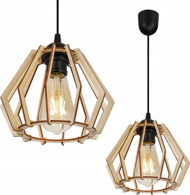Obrázok produktu pre Moderná LED stropná lampa z dreva