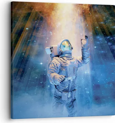 Produktbild von Bild auf Leinwand - Leinwandbild - Einteilig - Astronaut Licht Kosmos - 30x30cm - Wand Bild - Wanddeko - Wandbilder - Leinwanddruck - Bilder - Wanddekoration - Leinwand bilder - AC30x30-4672