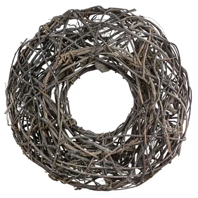 Produktbild von Dehner Kranz Root, handgefertigt, beidseitig gebunden, Ø 45 cm, Höhe 18 cm, Naturmaterial, hellbraun / grau