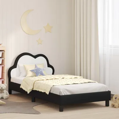 Image de Maison Exclusive - Lit bébé avec tête de lit Noir 90 x 200 cm PU