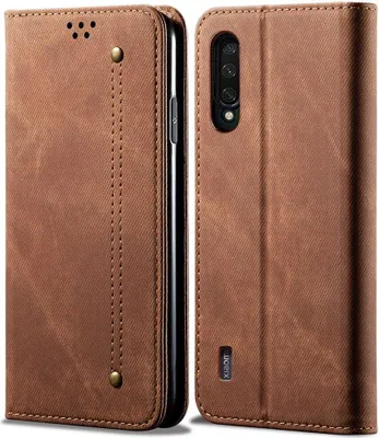Image de Etui Xiaomi Mi A3, Etui portefeuille en cuir avec fermeture magnétique et fonction stand pour Xiaomi Mi A3 Marron