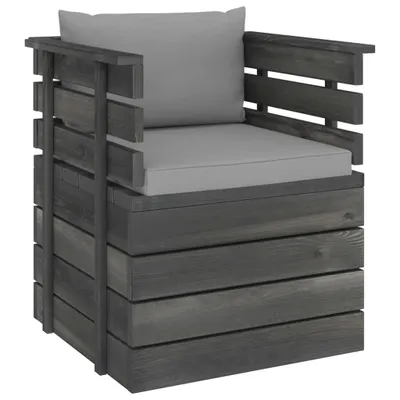 Image de Fauteuil de jardin avec coussins Bois de pin
