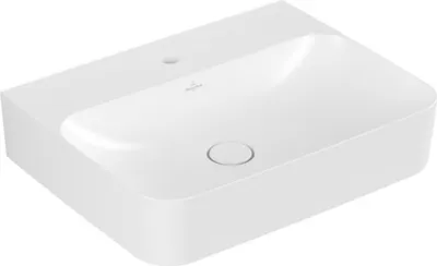 Produktbild von Villeroy&Boch Waschtisch Finion 600x470mm 3L Arm mittl HL durchgest o ÜL Eckig Stone White C+, 416861RW