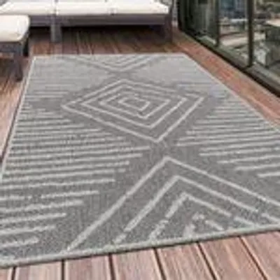 Produktbild von Homebyhome Outdoor Teppich Wetterfest Innen & Außenbereich Modern Design Küchenteppich Balkon Terrassen Flachgewebe Wetterfest, Grösse: 160x230 cm