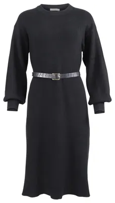 Productafbeelding van Malito-Damen tricotjurk met lange mouwen - lange winterjurk met riem, modern en elegant