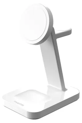 Zdjęcie produktu dla mophie Snap+ 3-in-1 Wireless Charge Stand, Wewnętrzna, USB, Bezprzewodowe ładowanie, Biały