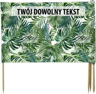 Zdjęcie produktu dla PARAWAN PLAŻOWY Zielone rośliny z indywidualnym napisem 3 PANELE 81.3