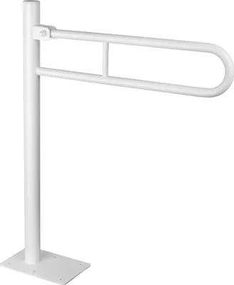 Produktbild von Standklappgriff Bodenmontage 60 / 80 cm Stützgriff Bodenstützgriff weiss schwarz (80cm weiss)