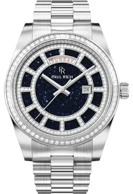 Produktbild von Paul Rich PR-47458 Herrenuhr Crown Legacy Silver Aventurine Blue 40mm 5ATM