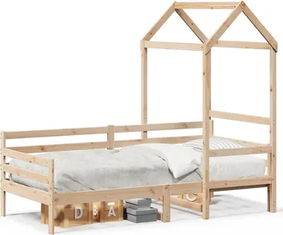 Zdjęcie produktu dla Łóżko Dzienne Z Daszkiem, 80X200 Cm, Lite Drewno Sosnowe Lumarko!