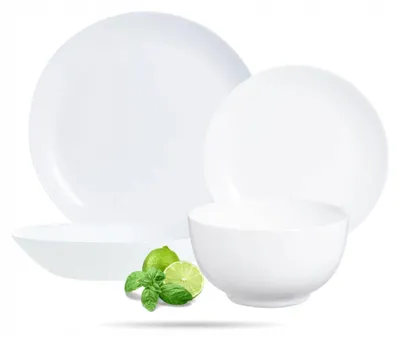 Produktbild von Luminarc Diwali Speiseservice mit Salatschüssel 16-teilig weiß