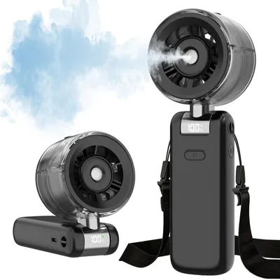 Productafbeelding van Fitgbey Draagbare nevelventilator, compacte turboventilator met 5 snelheden en LED-display
