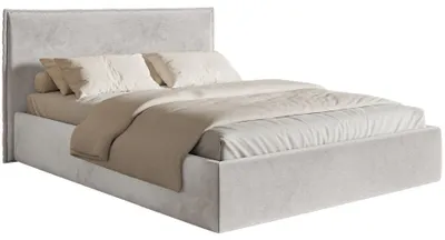 Produktbild von Selsey Softie Slim – Polsterbett 160×200 mit Bettkasten und Lattenrost, Velours, hellgrau