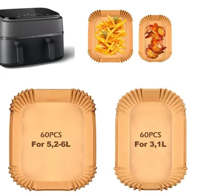 Produktbild von Airfryer Backpapier 120 Stück für Philips, Cecotec, Moulinex - Hitzebeständig bis 220°C