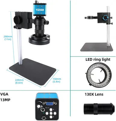 Obrázek produktu pro Digitální videomikroskop, zvětšení 130x, nastavitelné osvětlení LED, VGA SET