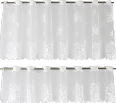 Produktbild von Bistro Bogen Scheibengardine 2336 Set 2 tlg. weiß