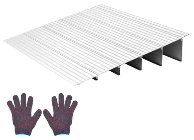 Produktbild von SucceBuy Türschwellenrampe aus Aluminiumlegierung, 677x865x138 mm, belastbar bis 360 kg, ideal für Heimtreppen, geeignet für Rollstühle, Roller, Gehhilfen, Fahrräder und Dreiräder