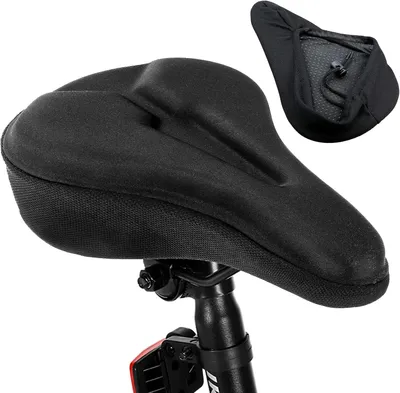 Image de Housse de selle de vélo en gel, ergonomique, rembourrée, pour vélo d'appartement, VTT et vélos de ville