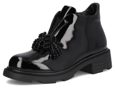 Produktbild von FILIPPO Lack Stiefeletten Damen Schwarz Echtleder Reißverschluss - 36
