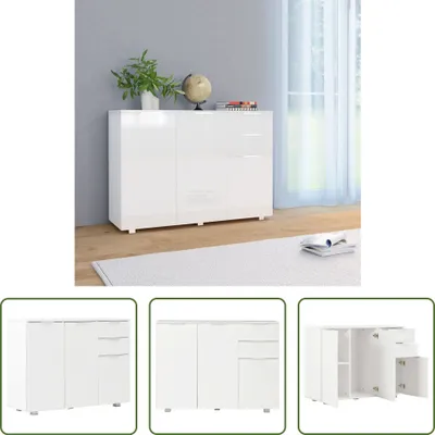 Produktbild von The Living Store Sideboard Hochglanz-Weiß 107x35x80,5 cm