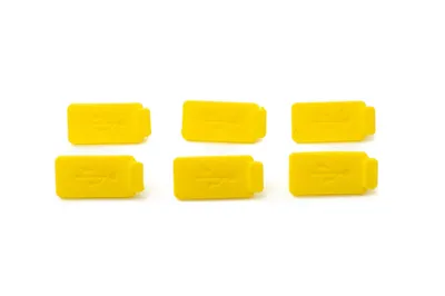 Obrázok produktu pre 6x silikónový protiprachový kryt USB typu A v žltej farbe