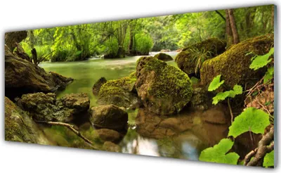 Produktbild von Glasbilder 125x50 Wandbild Druck auf Glas Felsen See Natur