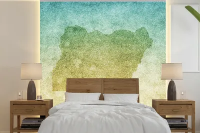 Produktbild von MuchoWow® Fototapete für Wohnzimmer oder Schlafzimmer Wandtapete Vinyl Motivtapete Illustration von Nigeria auf einem farbigen Hintergrund - 280x280 cm - Hintergrundbild
