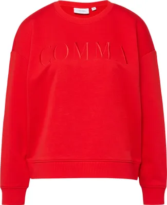 Produktbild von Comma Damen Sweatshirt mit Logo-Stickerei, Rot, Größe 44